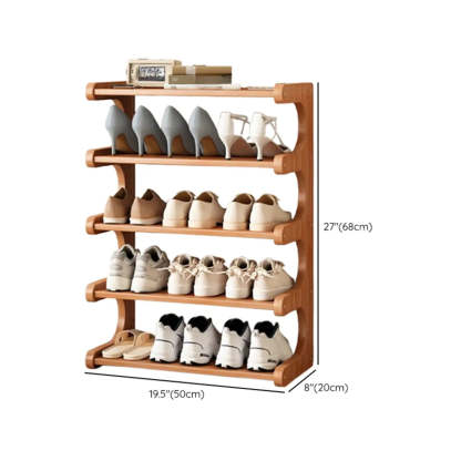 Vertical Freestanding Wood Shoe Rack