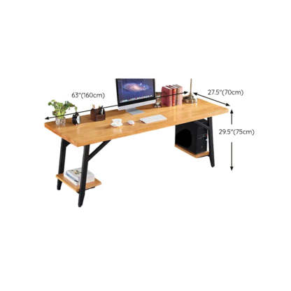 Wood Drawer Storage H-Shape Computer Desk