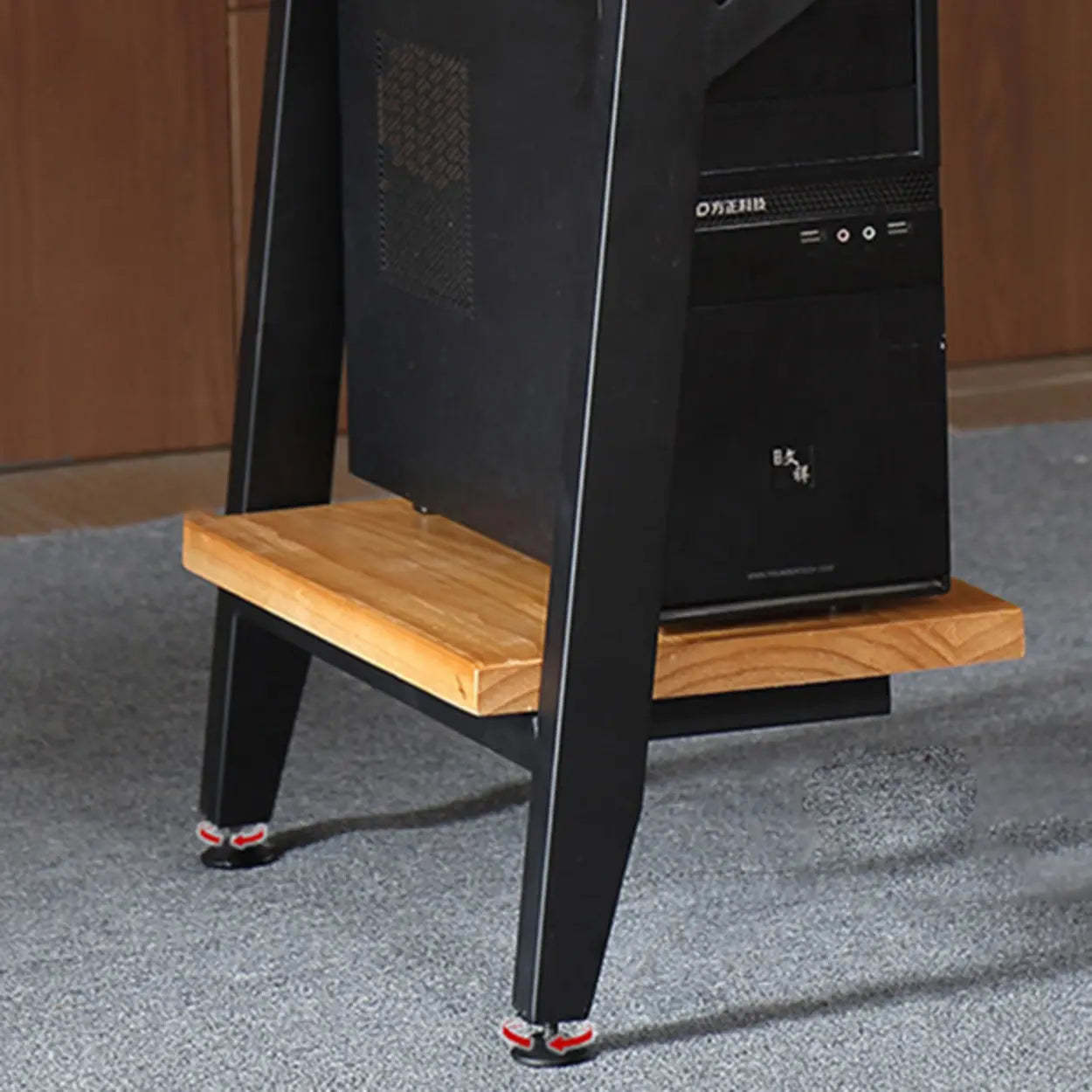 Wood Drawer Storage H-Shape Computer Desk — Drawer Not Included / Table Only