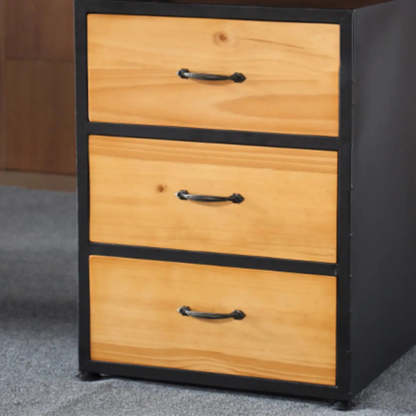 Wood Drawer Storage H-Shape Computer Desk — 3 / Table Only