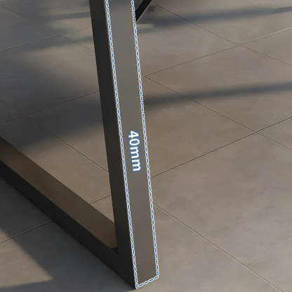 Rectangular Wood Metal-Sled Writing Desk