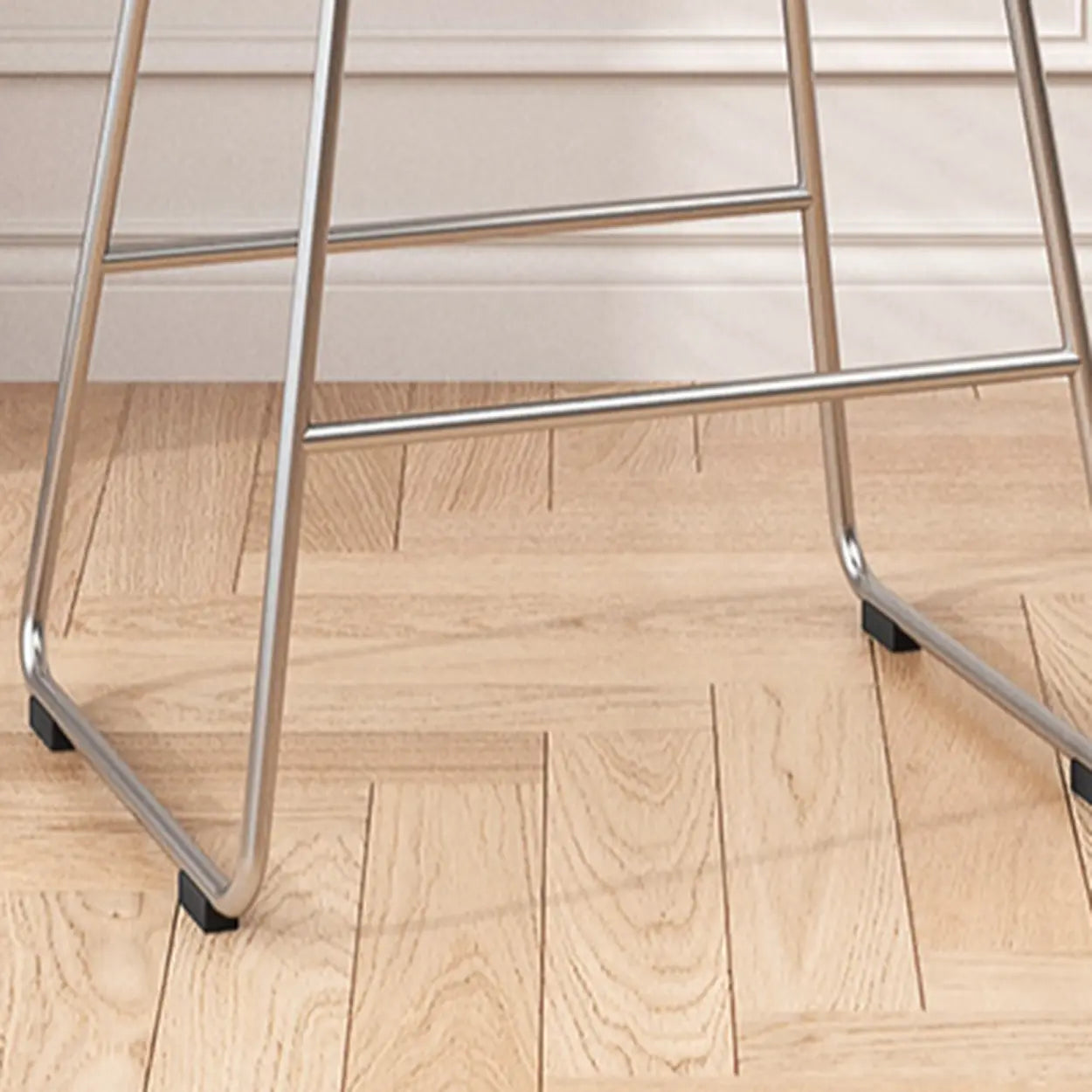 Saddle Wood Metal-Sled Bar Stool with Footrest