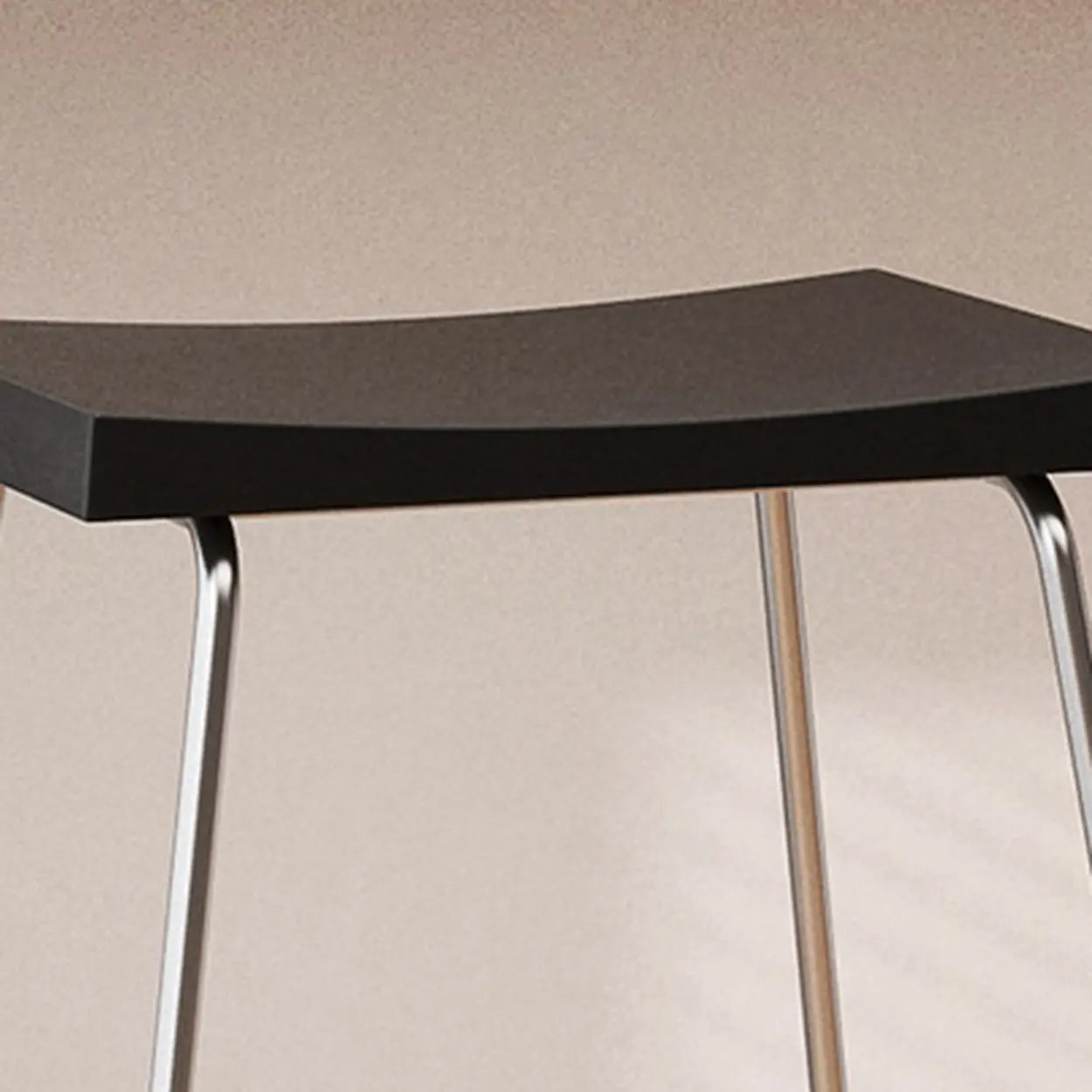 Saddle Wood Metal-Sled Bar Stool with Footrest — Black / Silver