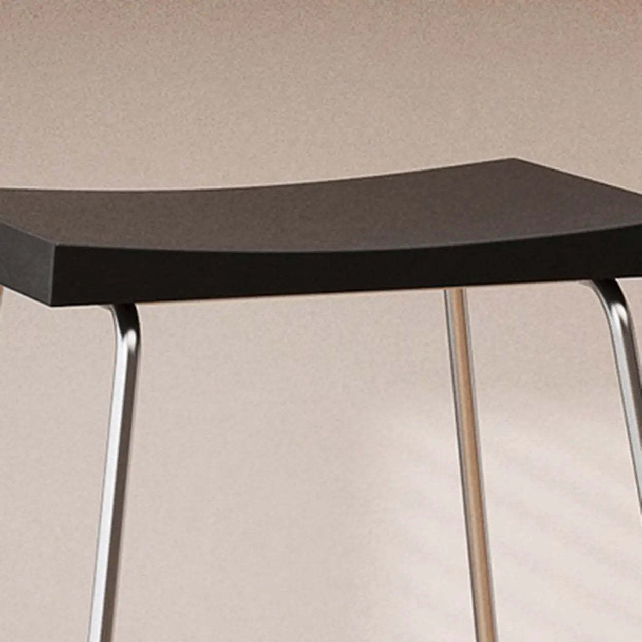 Saddle Wood Metal-Sled Bar Stool with Footrest — Black / Silver