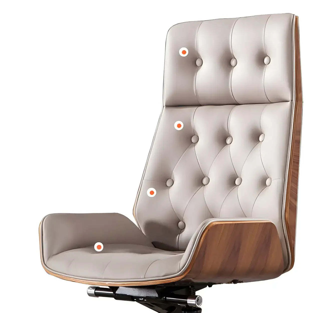 Wood Shell High-Back Leather Swivel Office Chair