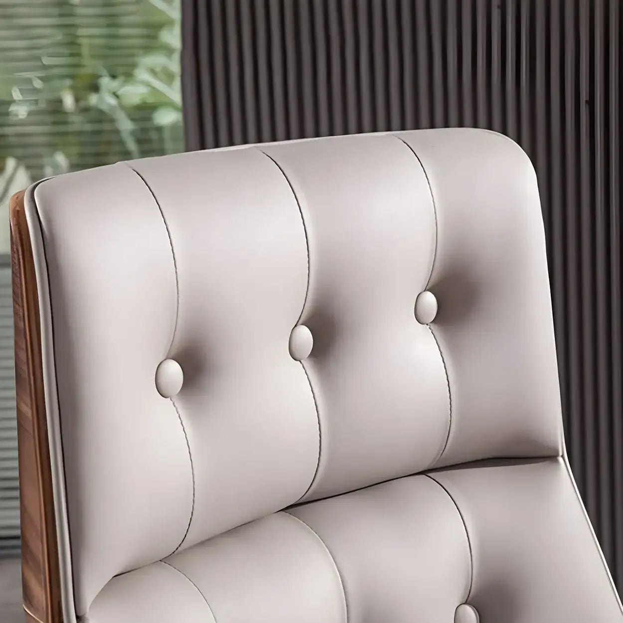 Wood Shell High-Back Leather Swivel Office Chair