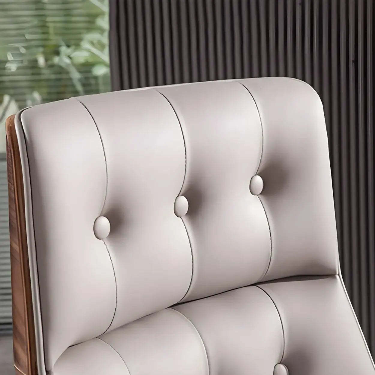 Wood Shell High-Back Leather Swivel Office Chair