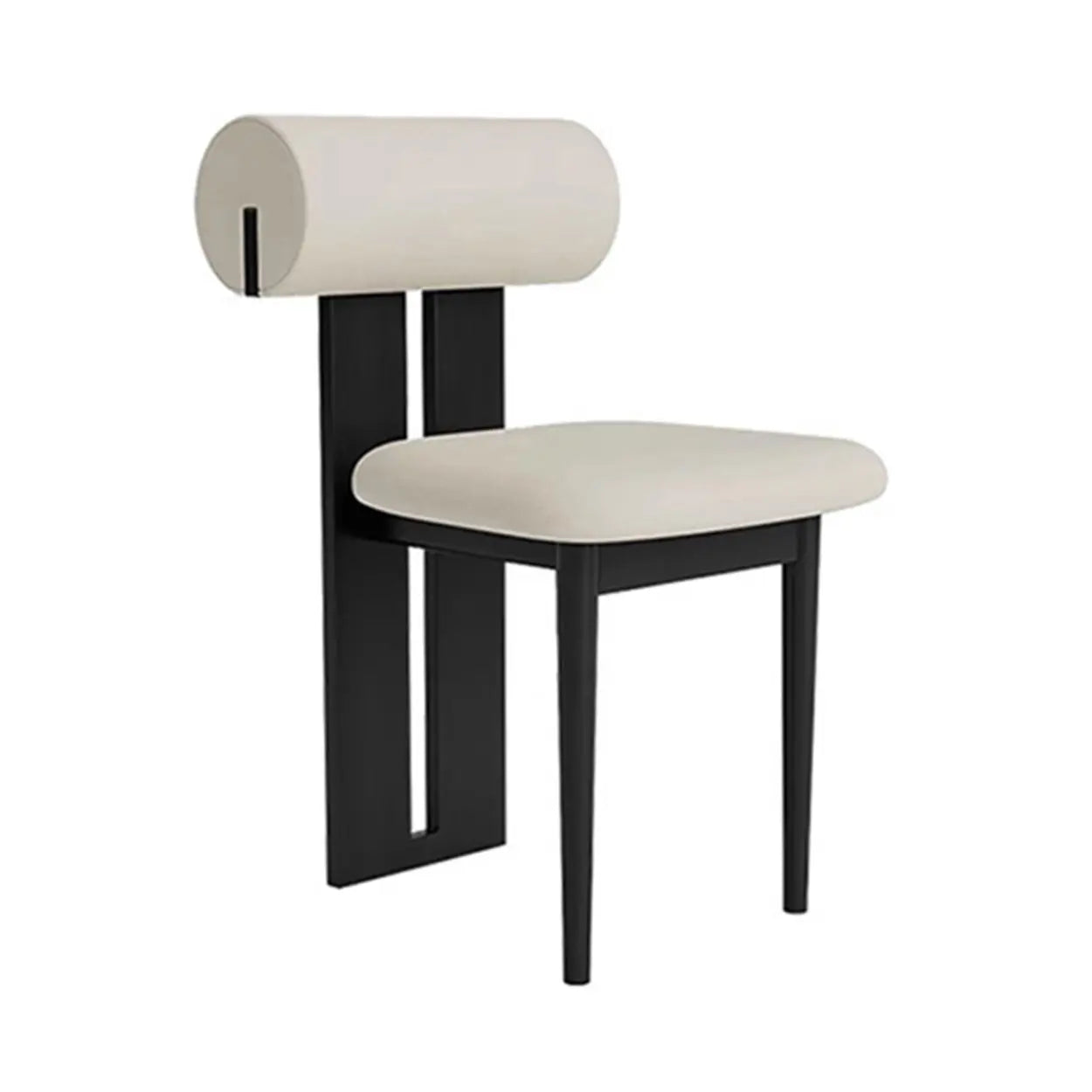 Wood Slat Back Faux Leather Dining Chair — Flannel