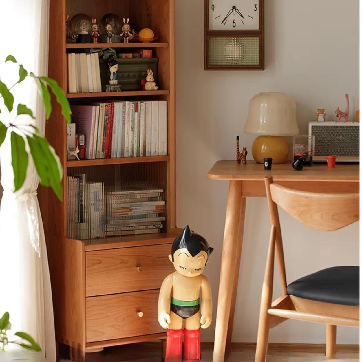 Brown Wood Freestanding Display Cabinet