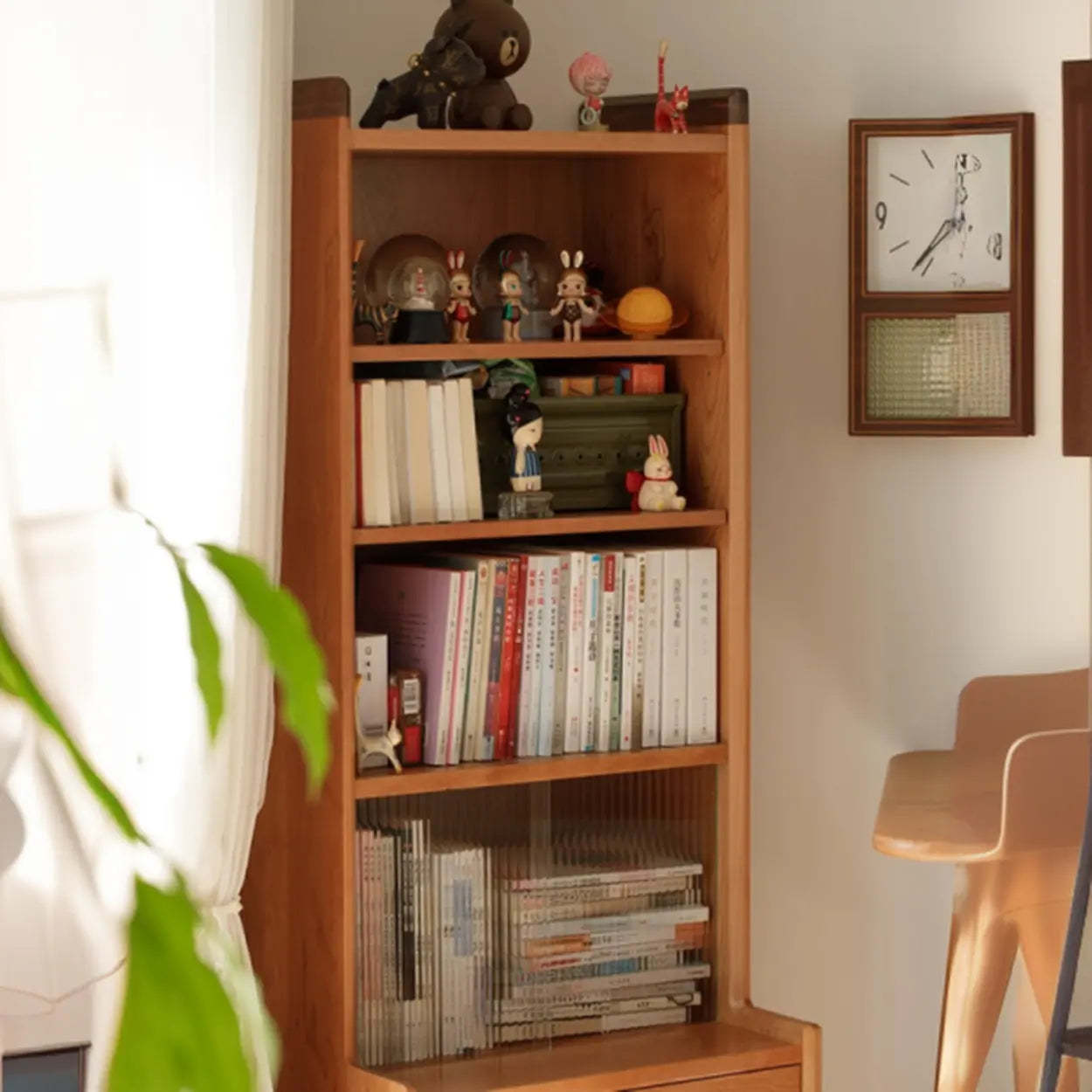 Brown Wood Freestanding Display Cabinet