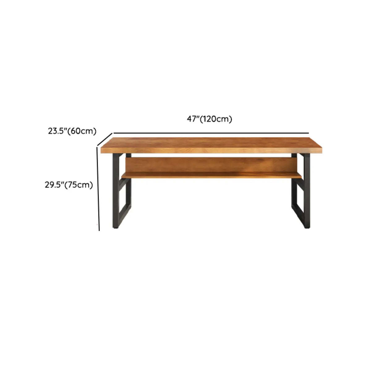 Brown Pine Butcher Block Sled Computer Desk