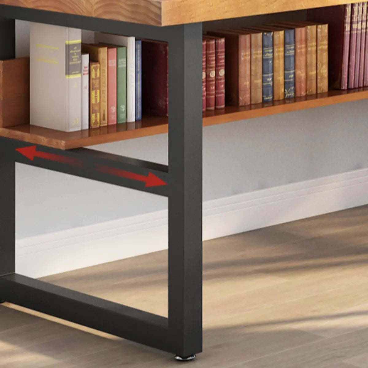 Brown Pine Butcher Block Sled Computer Desk
