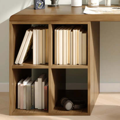 Wooden Rectangular Writing Desk with Shelf