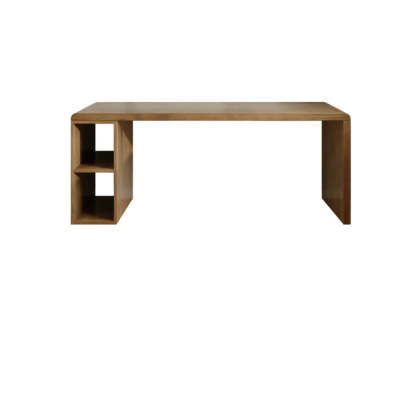 Wooden Rectangular Writing Desk with Shelf — Table Only