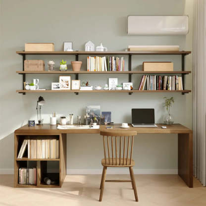 Wooden Rectangular Writing Desk with Shelf — Table Only