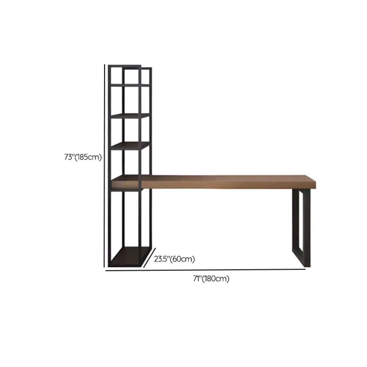 Wood Rectangle Shelf Double Computer Desk