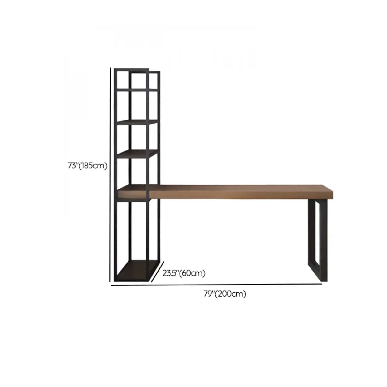 Wood Rectangle Shelf Double Computer Desk