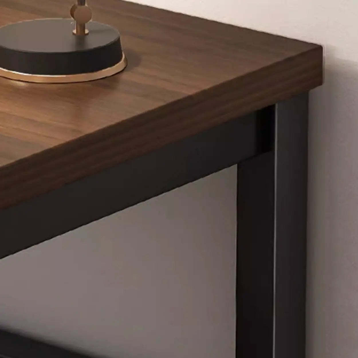 Rectangular Wood Metal H-Base Writing Desk — Cherry Wood / Table Only