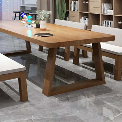 Pine Wood Multi-Person Sled Writing Desk — Table Only