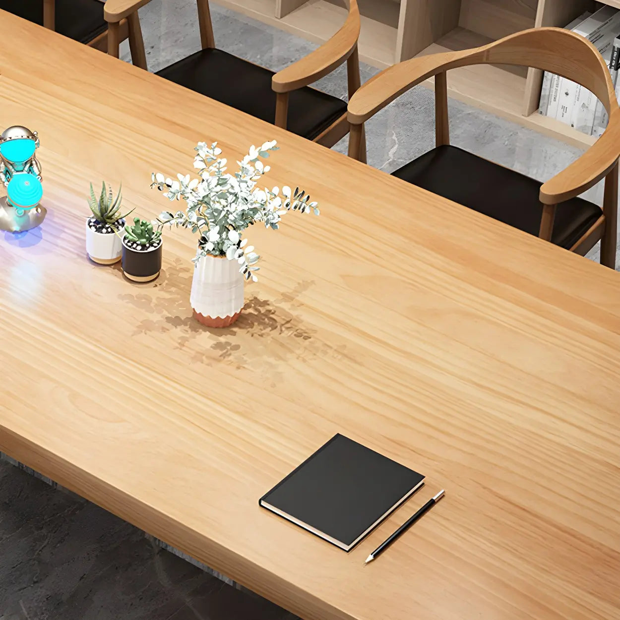 Pine Wood Multi-Person Sled Writing Desk — Table Only