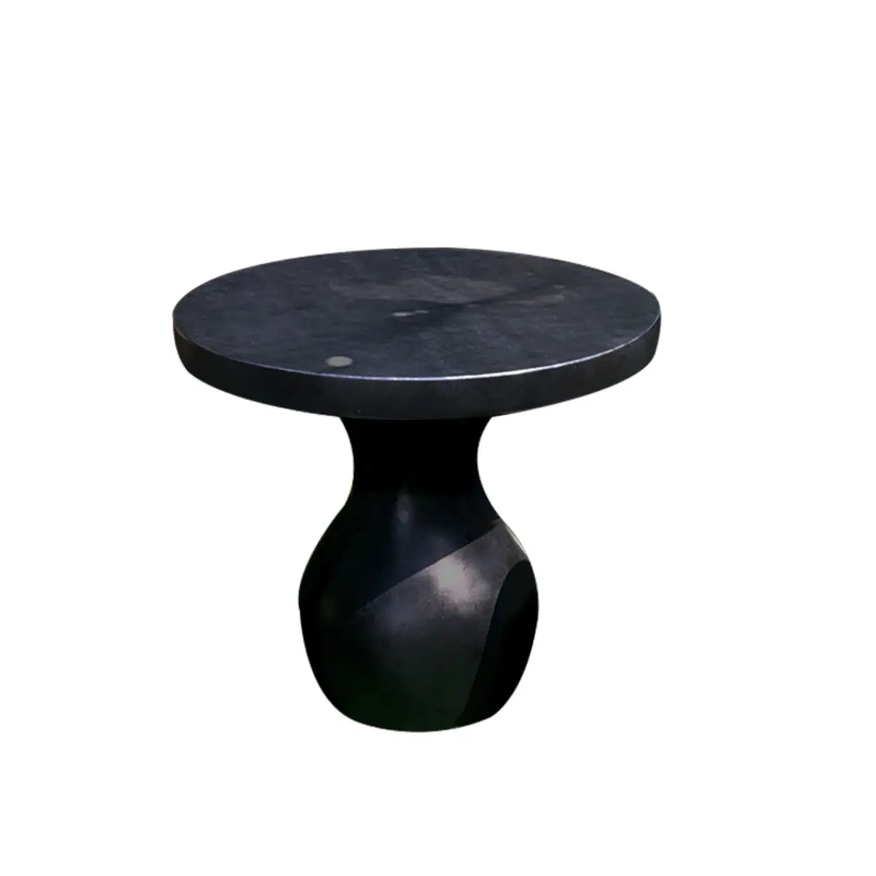 Round Wood Outdoor Coffee Table — Dark Gray / Table Only