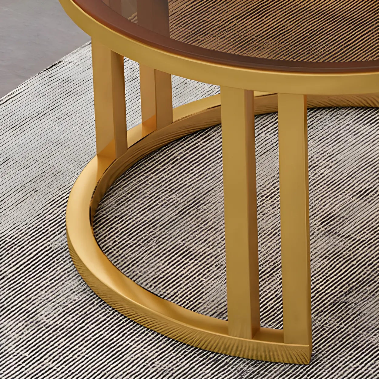 Round Storage Nesting Coffee Tables — Black / Walnut