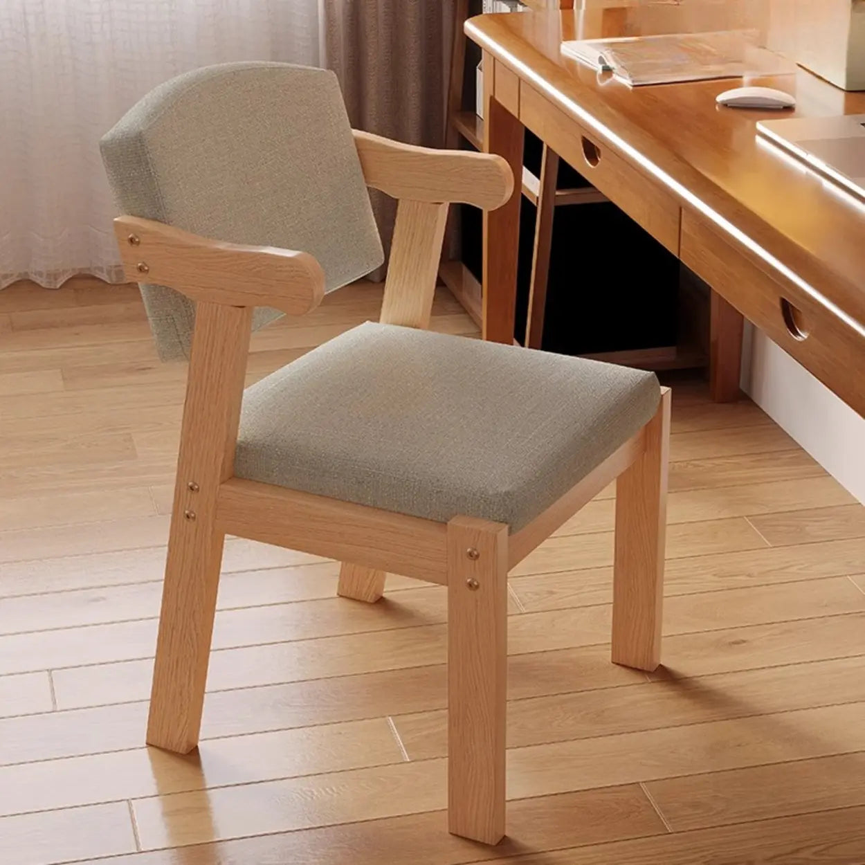 Upholstered Wood Arm Dining Chair