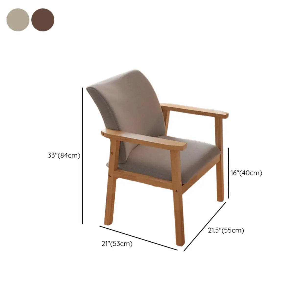 Upholstered Wood Arm Dining Chair