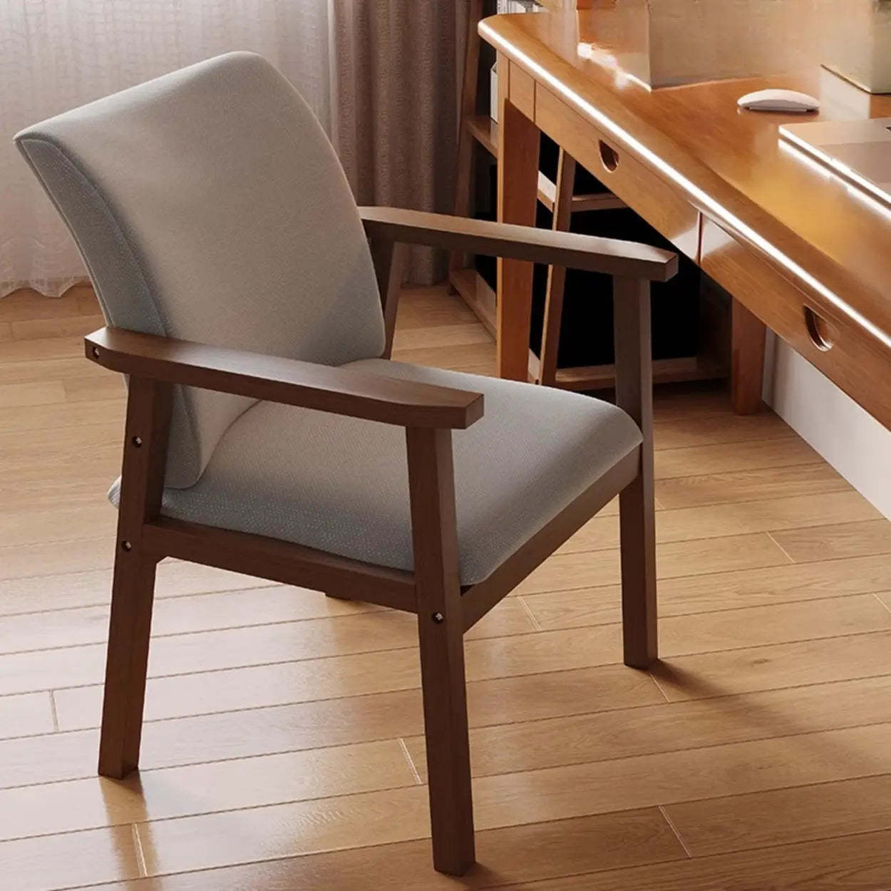 Upholstered Wood Arm Dining Chair