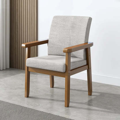 Upholstered Wood Arm Dining Chair