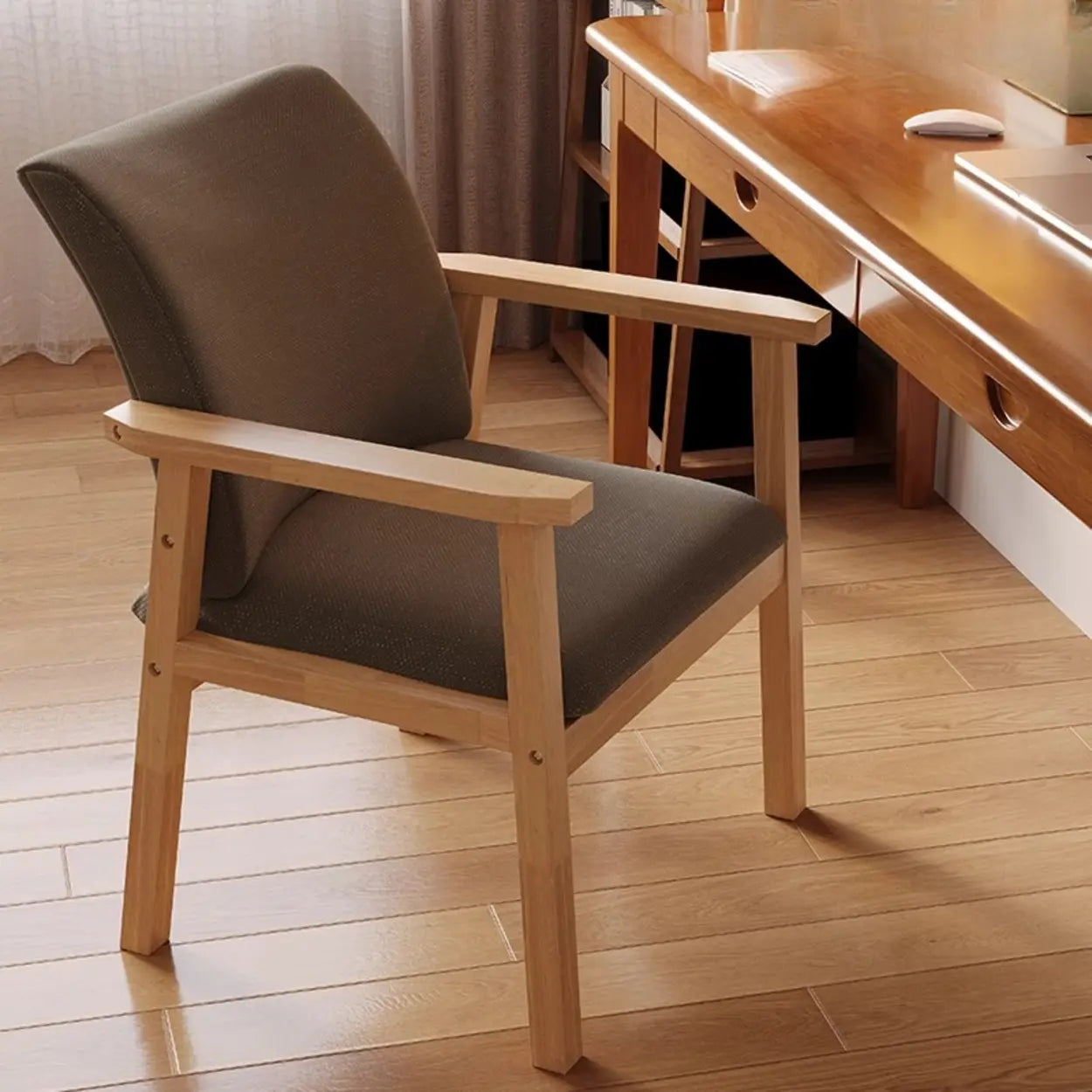 Upholstered Wood Arm Dining Chair