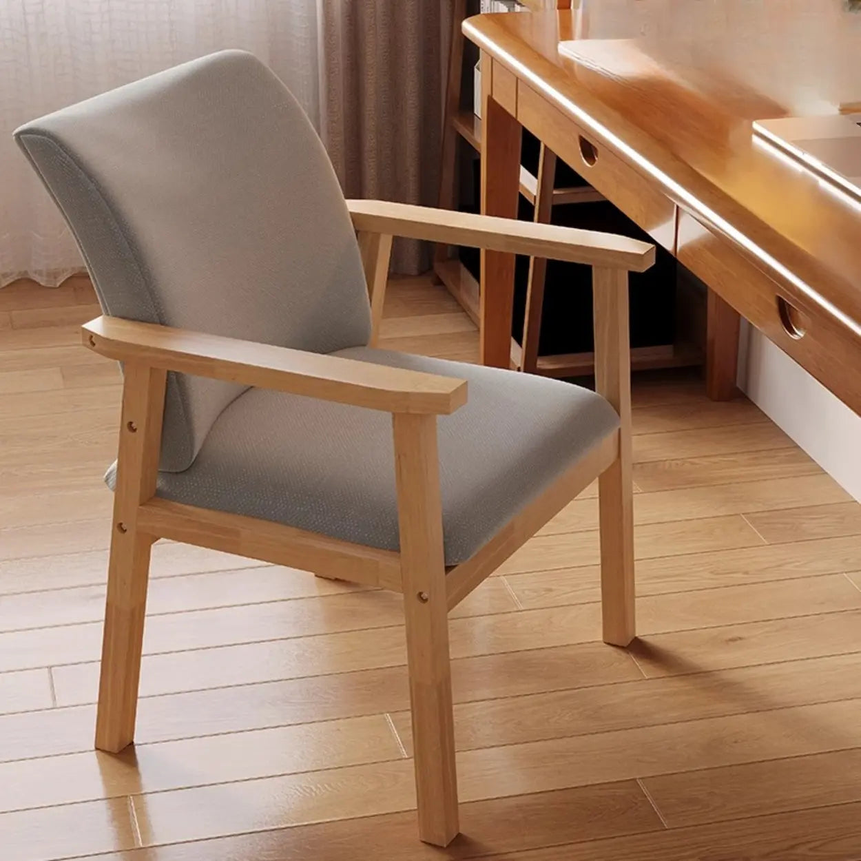 Upholstered Wood Arm Dining Chair