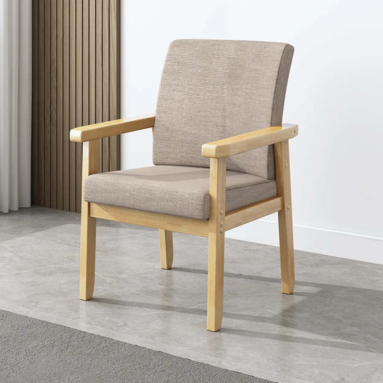 Upholstered Wood Arm Dining Chair