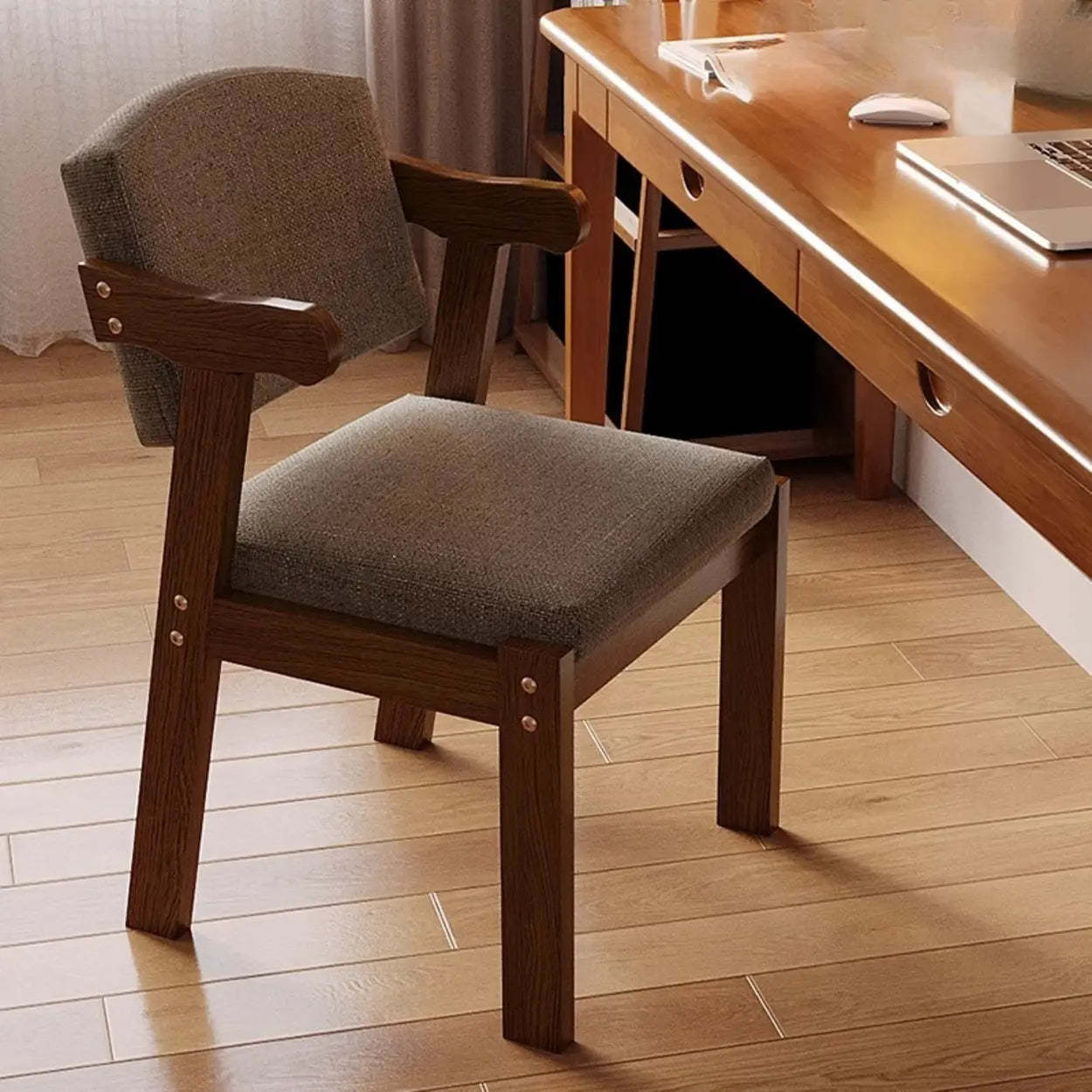 Upholstered Wood Arm Dining Chair