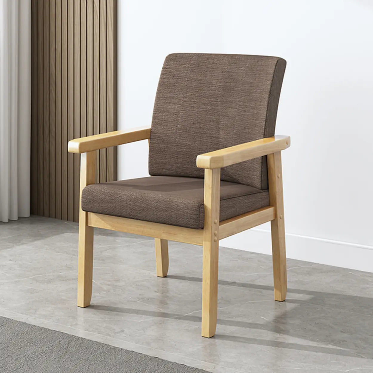 Upholstered Wood Arm Dining Chair