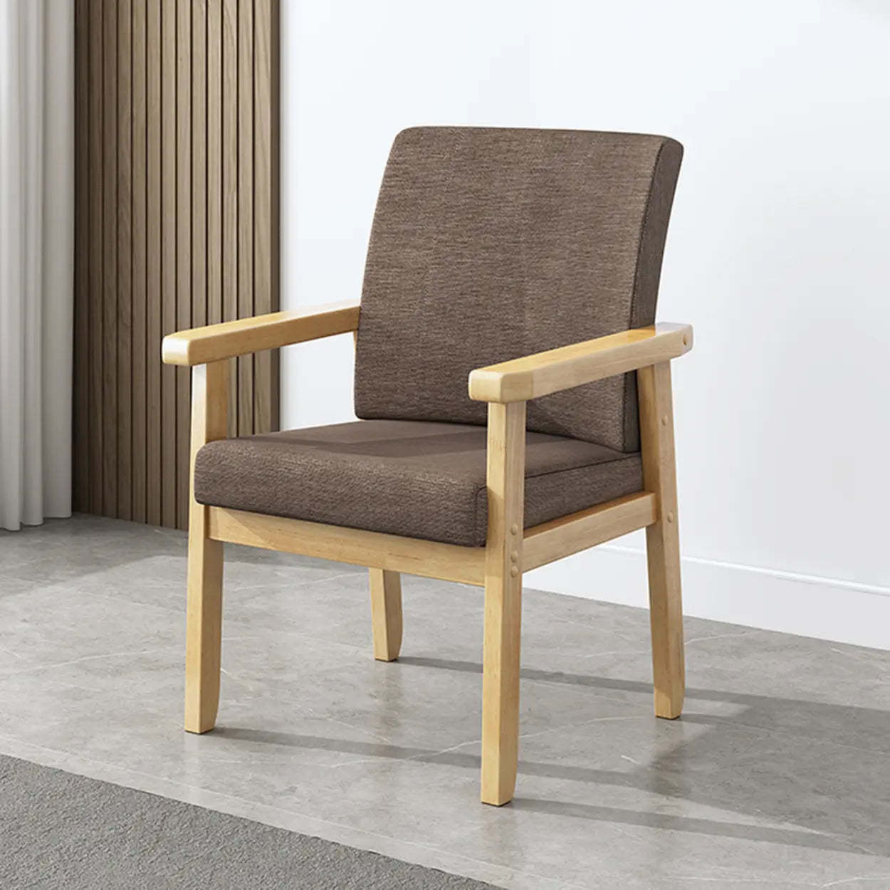 Upholstered Wood Arm Dining Chair