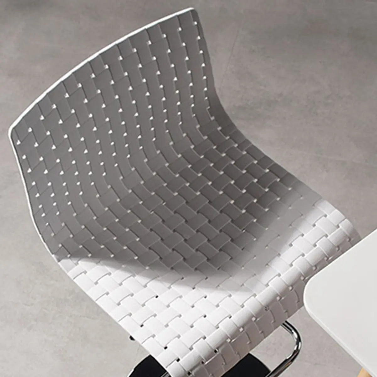 Woven Polymer Adjustable Armless Swivel Bar Stool