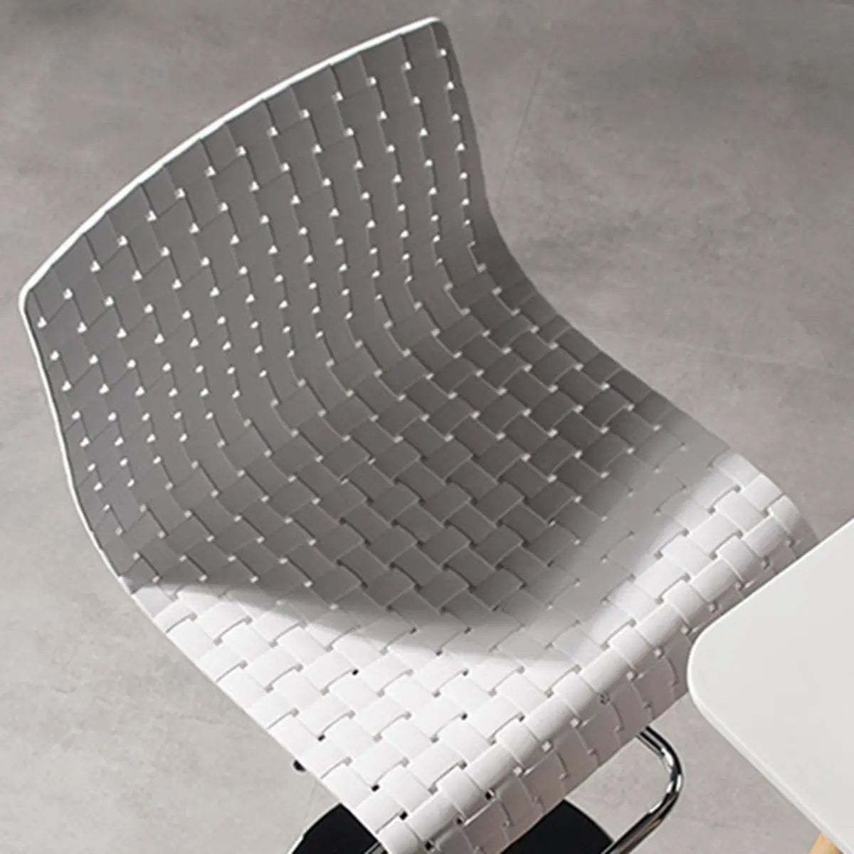 Woven Polymer Adjustable Armless Swivel Bar Stool