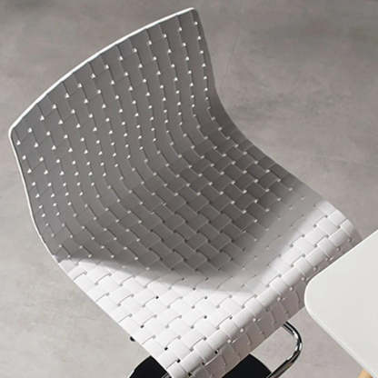 Woven Polymer Adjustable Armless Swivel Bar Stool