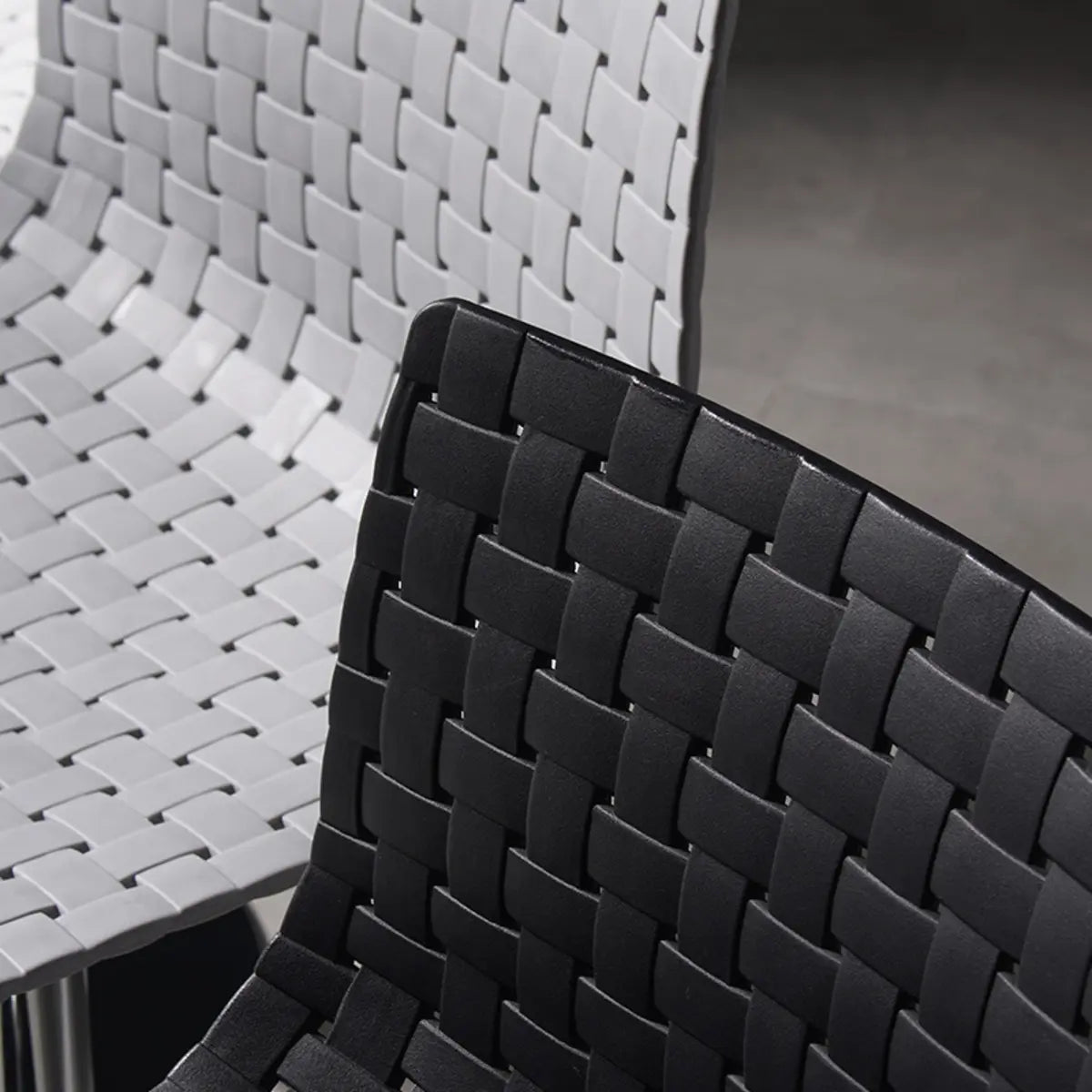 Woven Polymer Adjustable Armless Swivel Bar Stool