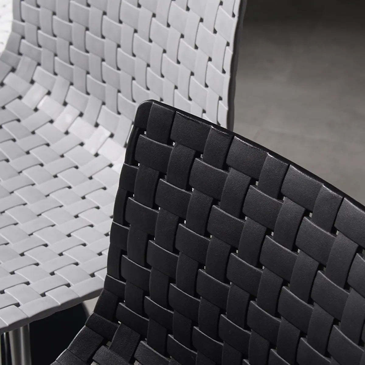 Woven Polymer Adjustable Armless Swivel Bar Stool