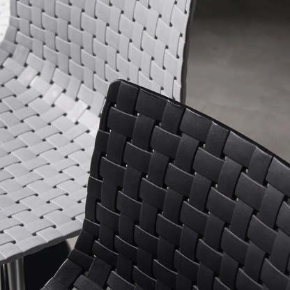 Woven Polymer Adjustable Armless Swivel Bar Stool