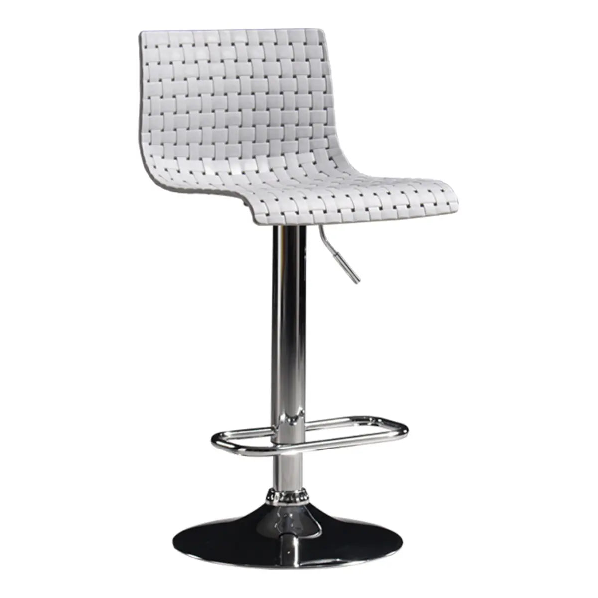 Woven Polymer Adjustable Armless Swivel Bar Stool