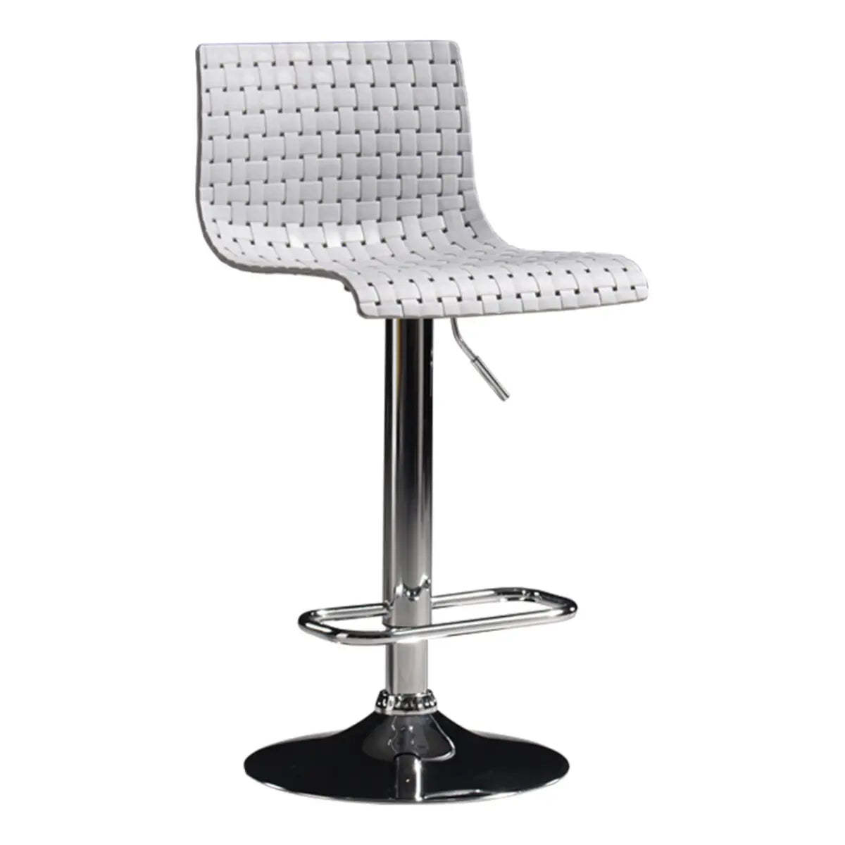 Woven Polymer Adjustable Armless Swivel Bar Stool