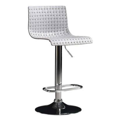 Woven Polymer Adjustable Armless Swivel Bar Stool