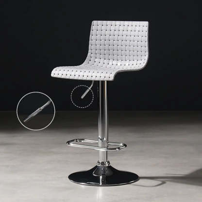 Woven Polymer Adjustable Armless Swivel Bar Stool