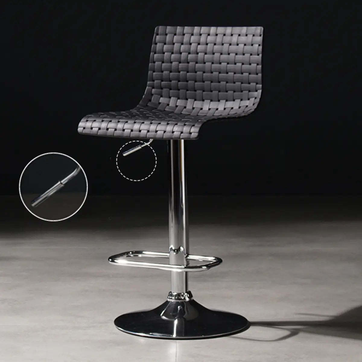 Lighom modern polymer woven gray bar & counter stools