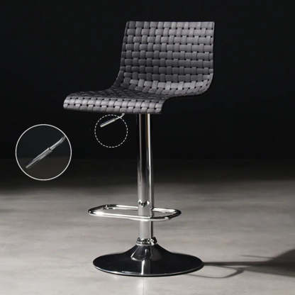 Woven Polymer Adjustable Armless Swivel Bar Stool