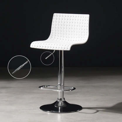 Woven Polymer Adjustable Armless Swivel Bar Stool