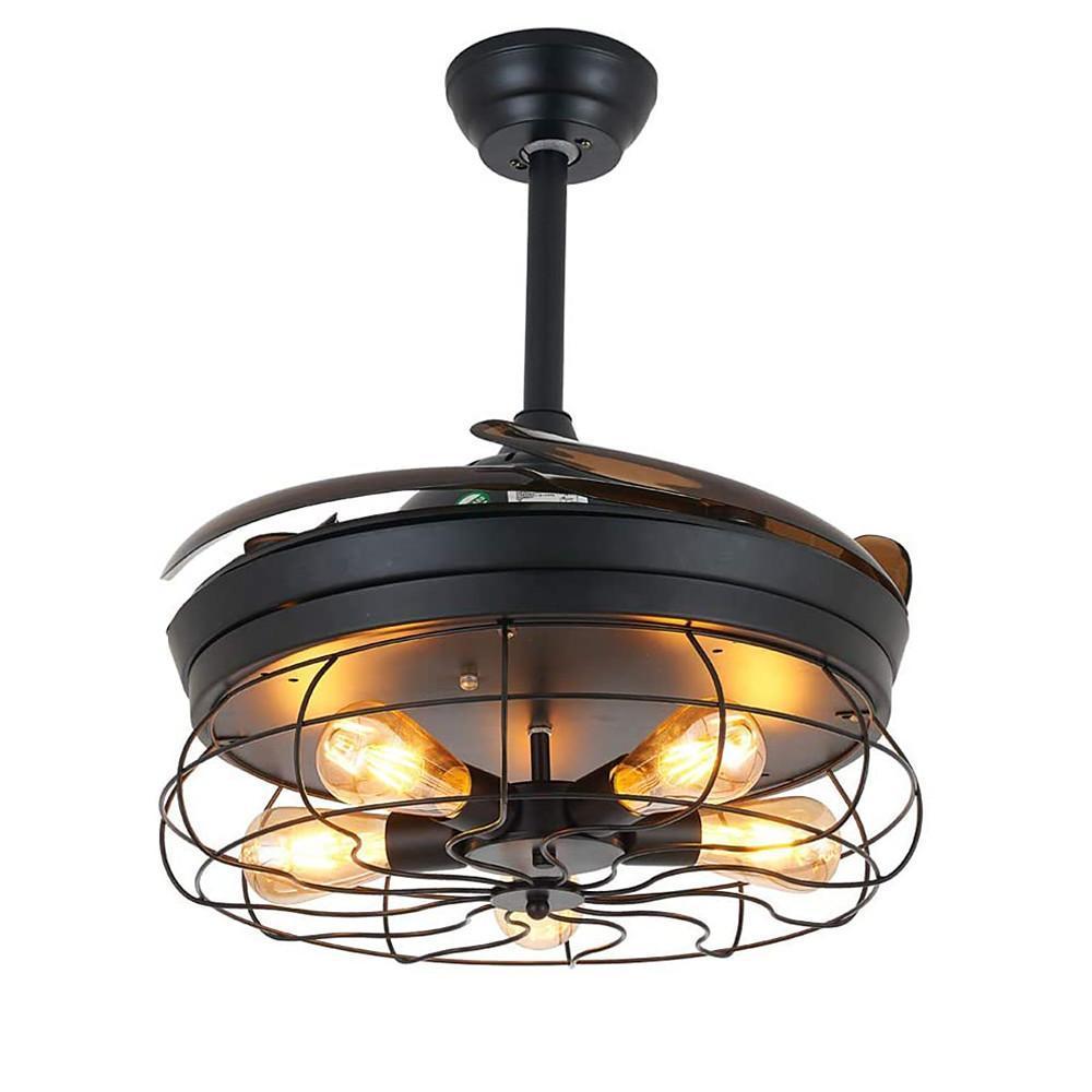 3 Bladed Farmhouse Retractable Ceiling Fan with Light-Lighom
